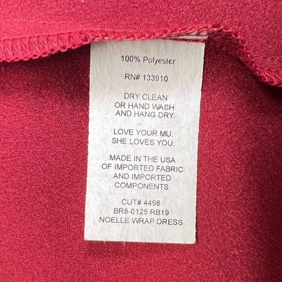 Show Me Your MuMu Noelle Wrap Dress in Ruby Luxe Satin S - Picture 9 of 15